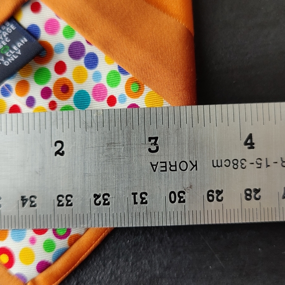 City of London | 2 toned orange 🧡 striped 100% silk tie 👔 - Picture 11 of 13